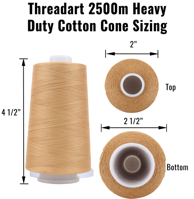 Heavy Duty Quilting Cotton Thread - Lt Khaki - 2500 Meters - 40 Wt. - Threadart.com