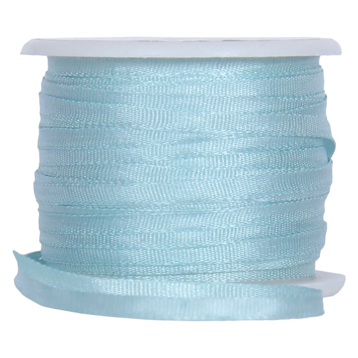 Silk Ribbon 2mm Lt Teal x 10 Meters No. 607 - Threadart.com