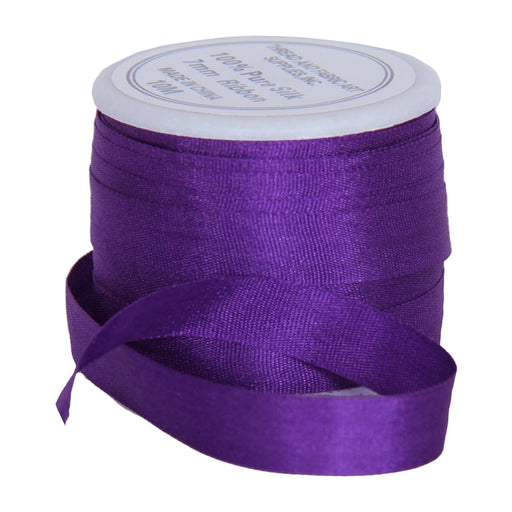 Silk Ribbon 7mm Purple x 10 Meters No. 703 - Threadart.com