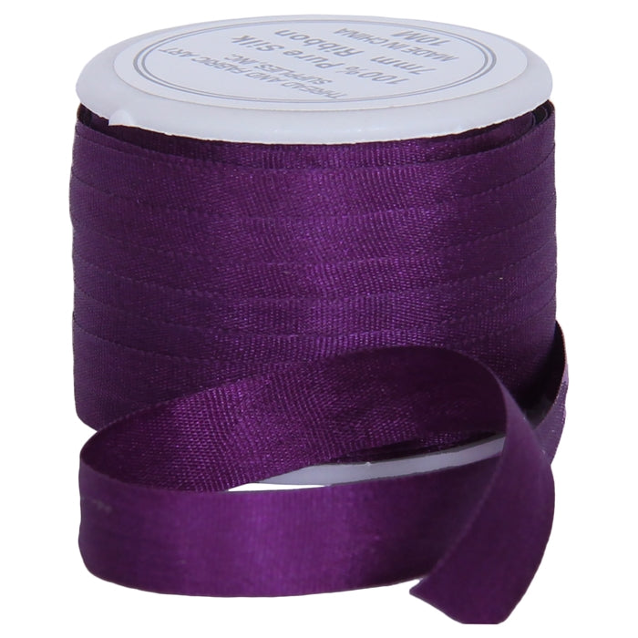 Silk Ribbon 7mm Purple Passion x 10 Meters No. 601 - Threadart.com