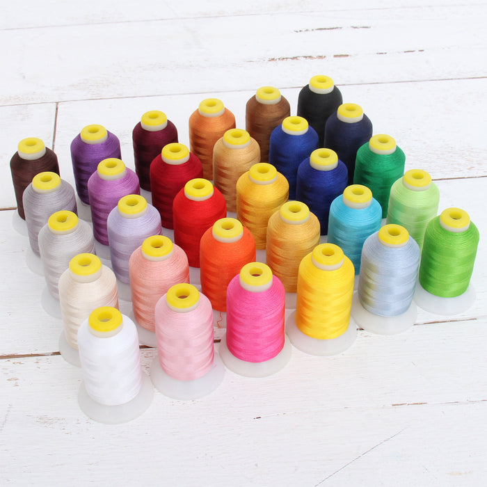 30 Cones of Micro Embroidery & Bobbin  Thread Set- 60 Wt  - 1000 Meters Per Cone - Threadart.com