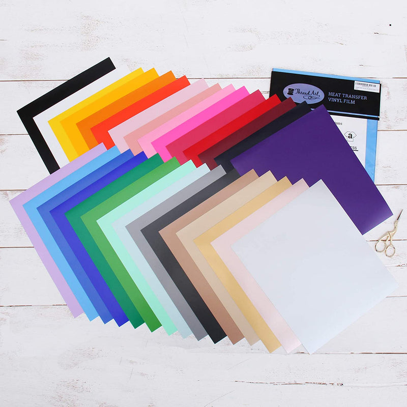 30 Color Variety of Iron On Vinyl - Heat Transfer Pack - Threadart.com