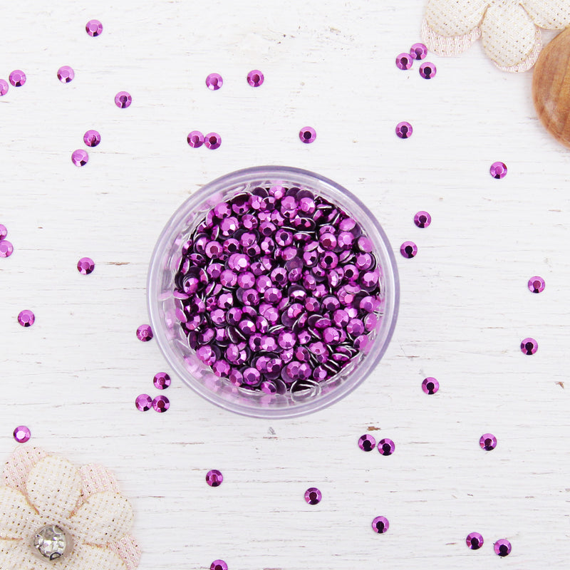Hot Fix Metallic Rhinestones 2mm Amethyst - Threadart.com