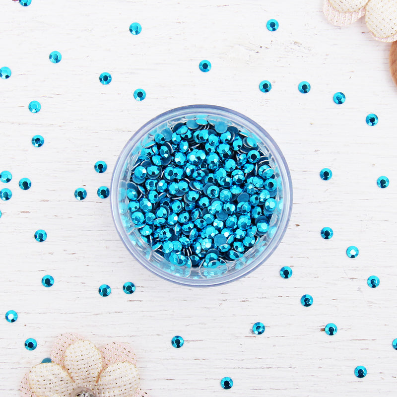 Hot Fix Metallic Rhinestones 3mm Blue Zircon - 10 gross - Threadart.com