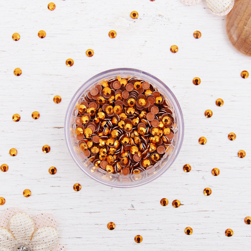 Hot Fix Metallic Rhinestones 2mm Golden - Threadart.com