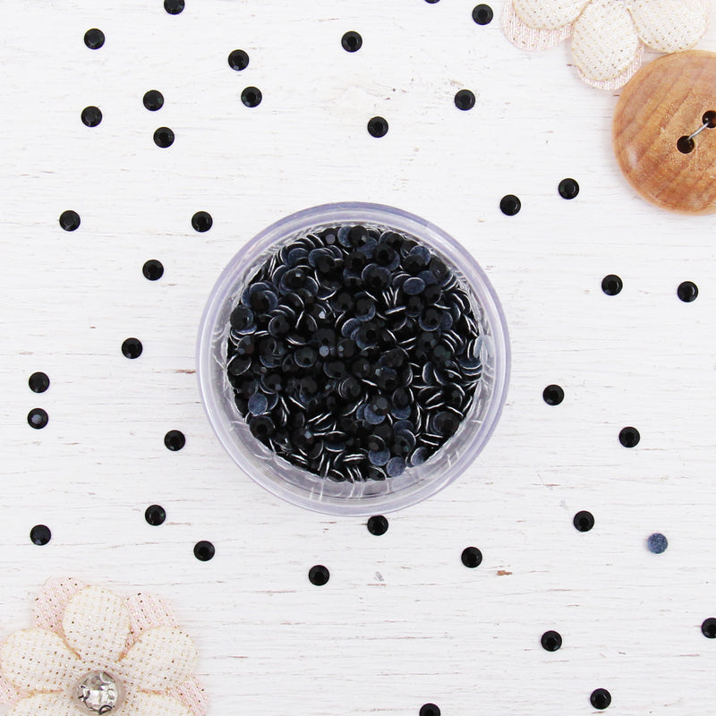 Hot Fix Metallic Rhinestones 2mm Jet - Threadart.com