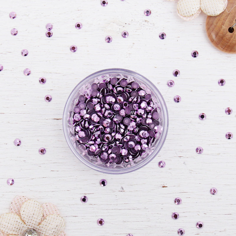 Hot Fix Metallic Rhinestones 3mm Lt. Amethyst - 10 gross - Threadart.com
