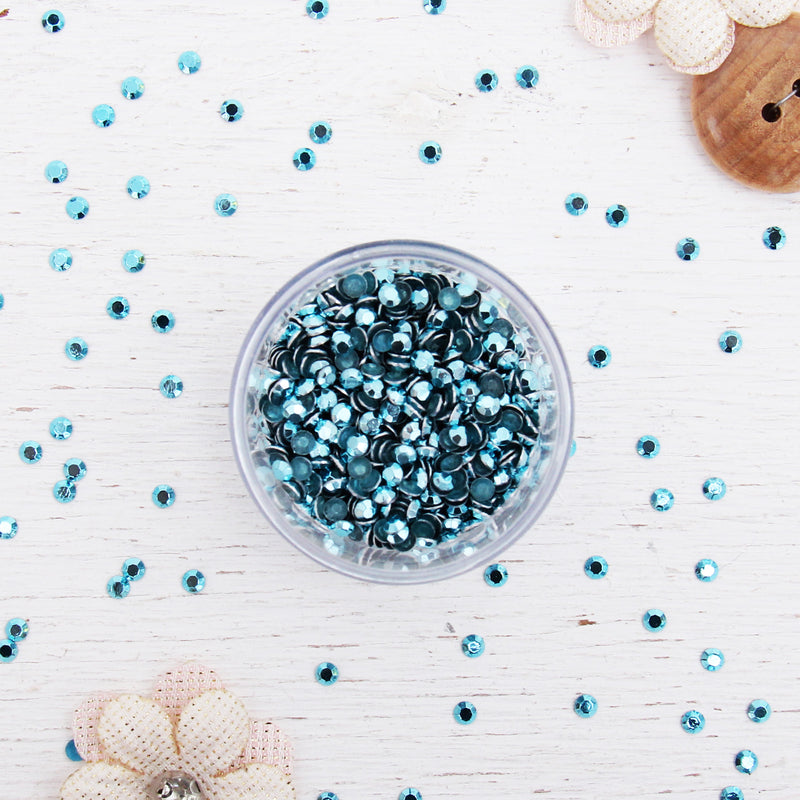 Hot Fix Metallic Rhinestones 2mm Lt. Sapphire - Threadart.com