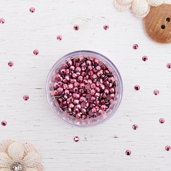 Hot Fix Metallic Rhinestones 3mm Pink - 10 gross - Threadart.com