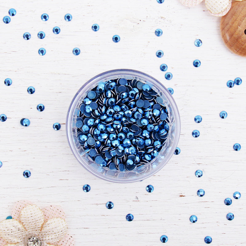 Hot Fix Metallic Rhinestones 2mm Sapphire - Threadart.com