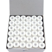 Prewound Embroidery Bobbins- 144 Count Per Box - White Plastic Sided - A Style - Threadart.com