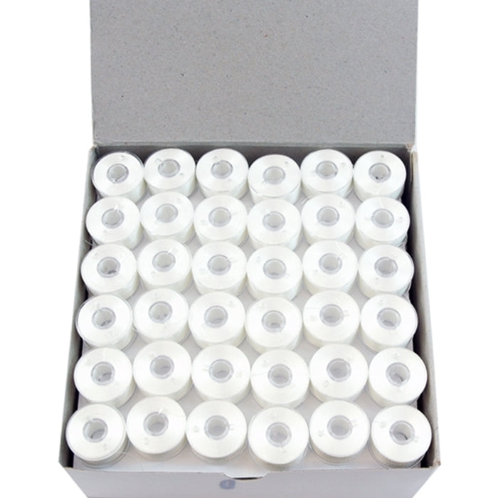 Threadart Prewound Embroidery Bobbins - 144 Count Per Box - White Cardboard  Sided - L Style - 6 Options Available 