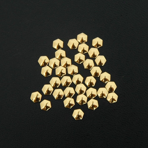 Hot Fix Metallic Nailhead - Gold Hexagon 4x4mm - 4 Gross - Threadart.com