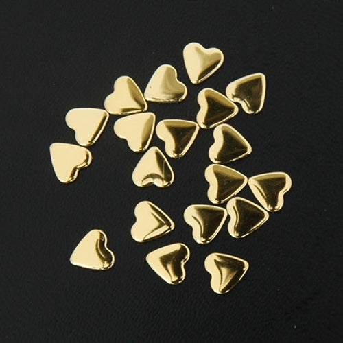 Hot Fix Metallic Nailhead - Gold Heart 6x7mm - 2 Gross - Threadart.com