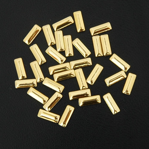 Hot Fix Metallic Nailhead - Gold Rectangle 2.5x7mm - 5 Gross - Threadart.com