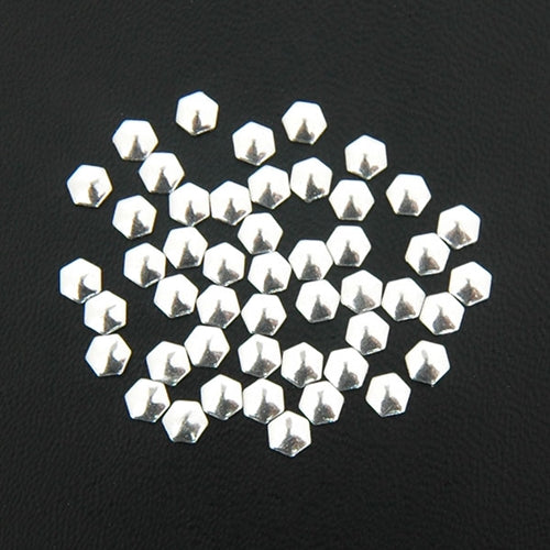 Specialty Nailhead - Silver Hexagon 4x4mm - 4 Gross - Threadart.com