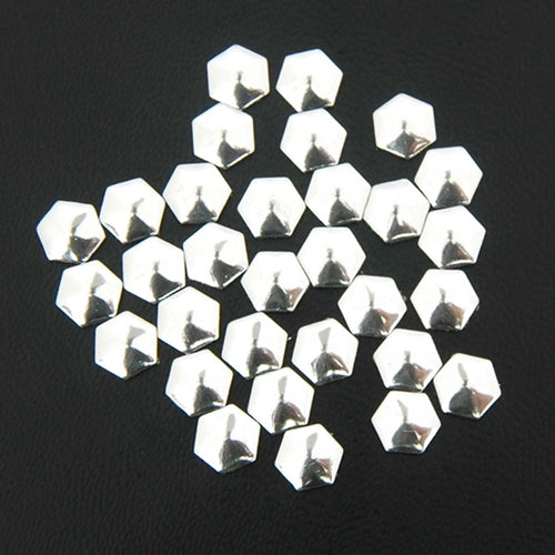 Specialty Nailhead - Silver Hexagon 6x6mm - 2 Gross - Threadart.com