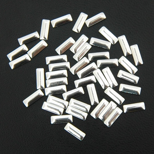 Specialty Nailhead - Silver Rectangle 2.5x7mm - 5 Gross - Threadart.com