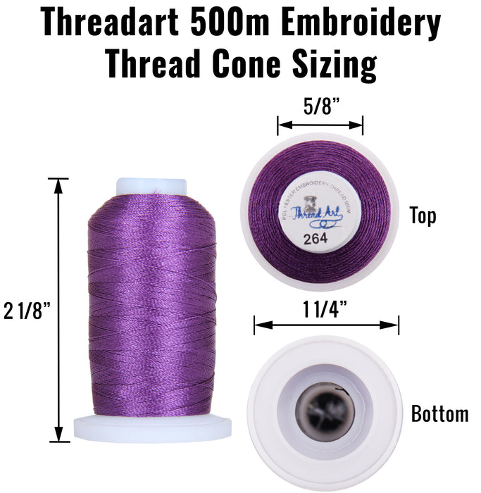 160 Cones of 500M Polyester Machine Embroidery Thread - All Colors - Threadart.com