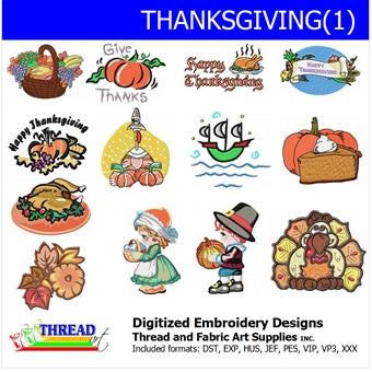 Machine Embroidery Designs - Thanksgiving(1) - Threadart.com