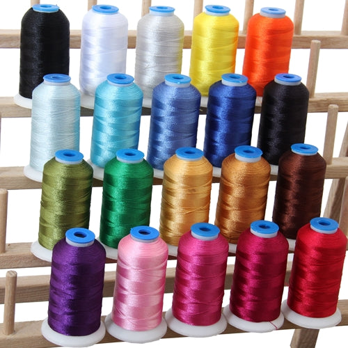 20 Colors of Polyester Embroidery Thread Set - Essential Colors - Threadart.com