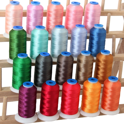 Polyester Machine Embroidery Thread Set 20 Dark Colors 1000m Cones 40wt 