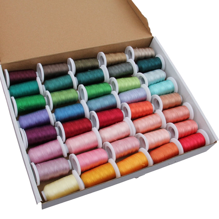 40 Cones of 500 Meters Polyester Machine Embroidery Thread - Vivid Set - Threadart.com