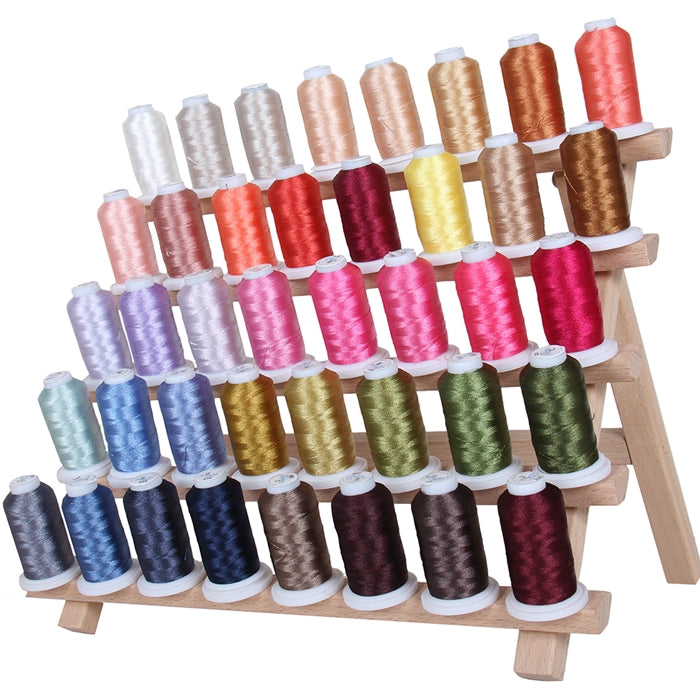 40 Cones of 500 Meters Polyester Machine Embroidery Thread - Brilliant Colors - Threadart.com