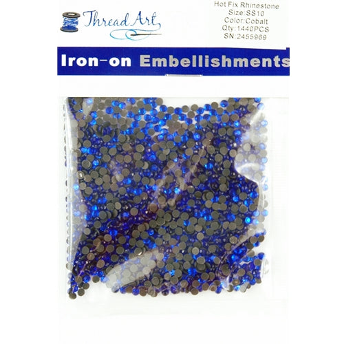 Hot Fix Rhinestones - SS10 - Cobalt - 1440 stones - Threadart.com