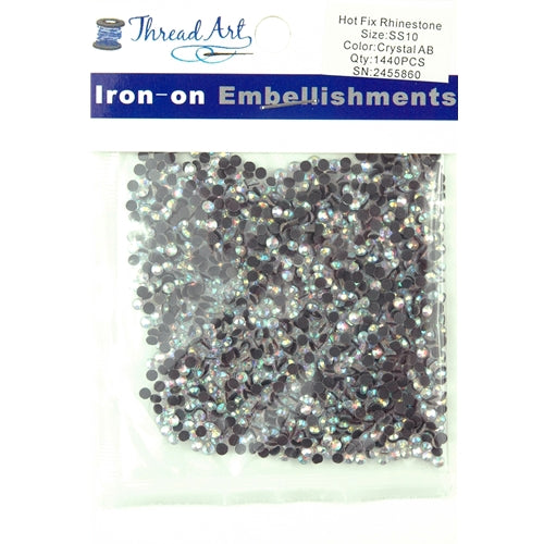 Hot Fix Rhinestones - SS10 - Crystal AB - 1440 stones - Threadart.com