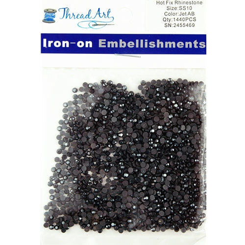 Hot Fix Rhinestones - SS10 - Jet AB - 1440 stones - Threadart.com