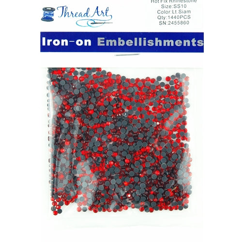 Hot Fix Rhinestones - SS10 - Lt. Siam - 1440 stones - Threadart.com