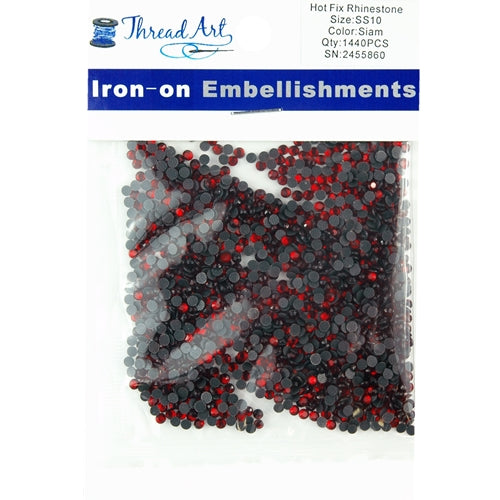 Hot Fix Rhinestones - SS10 - Siam - 1440 stones - Threadart.com