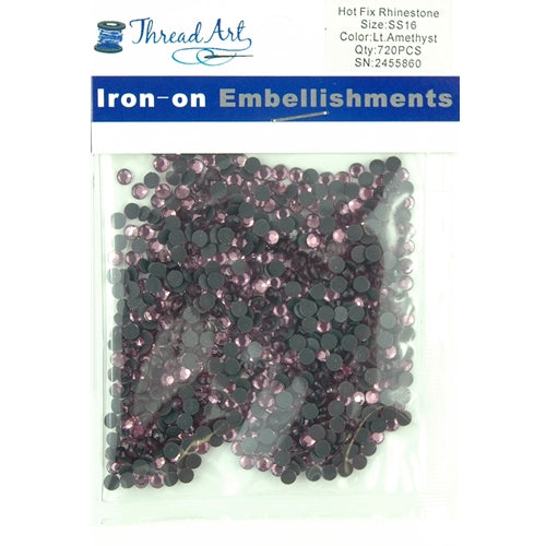 Hot Fix Rhinestones - SS16 - Lt. Amethyst - 720 stones - Threadart.com