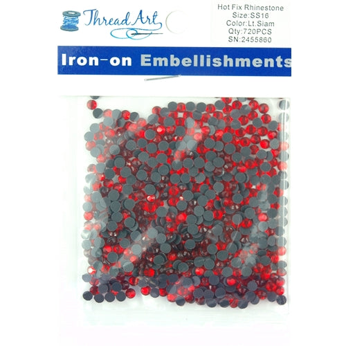 Hot Fix Rhinestones-SS16-Lt.Siam - 720 stones - Threadart.com