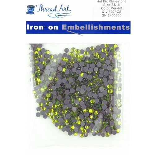 Hot Fix Rhinestones-SS16-Peridot - 720 stones - Threadart.com