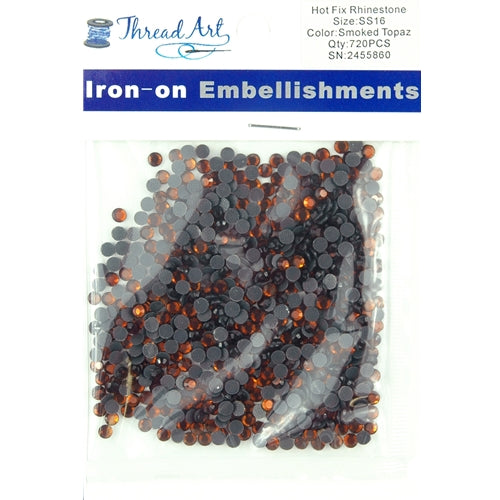 Hot Fix Rhinestones-SS16-Smoked Topaz - 720 stones - Threadart.com