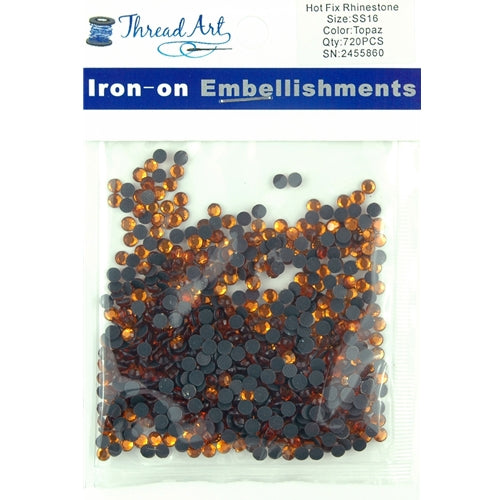 Hot Fix Rhinestones-SS16-Topaz - 720 stones - Threadart.com