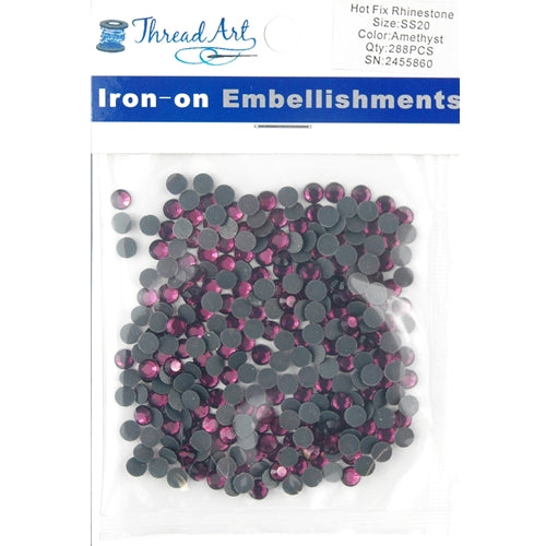 Hot Fix Rhinestones - SS20 - Amethyst - 288 stones - Threadart.com