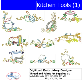 Machine Embroidery Designs - Kitchen Tools(1) - Threadart.com