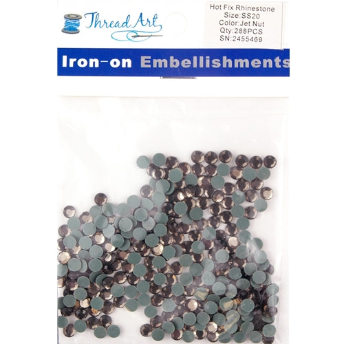 Hot Fix Rhinestones - SS20 - Jet Nut - 288 stones - Threadart.com