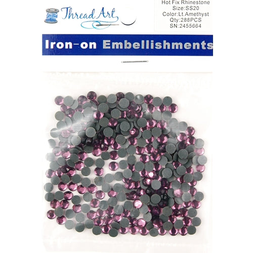 Hot Fix Rhinestones - SS20 - Lt. Amethyst - 288 stones - Threadart.com