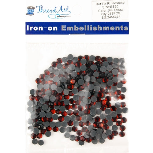 Hot Fix Rhinestones - SS20 - Smoked Topaz - 288 stones - Threadart.com