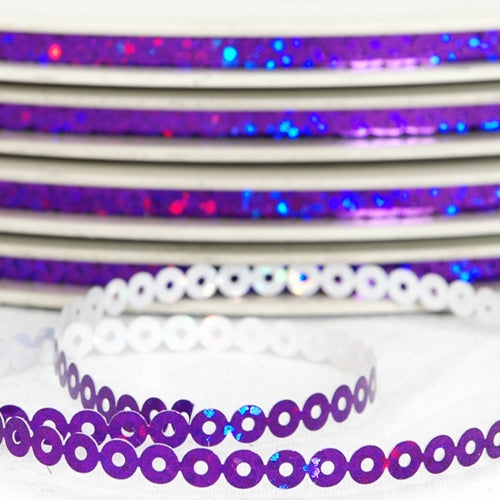 Hot Fix Sequin Reel - Purple 4mm - Threadart.com