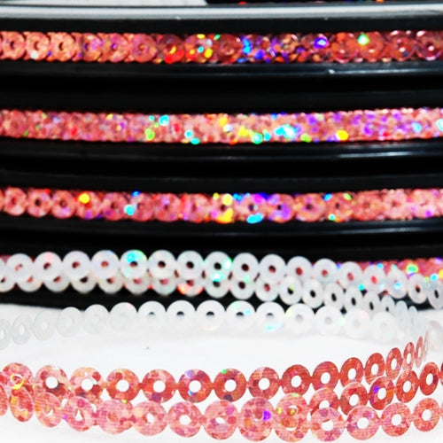 Hot Fix Sequin Reel - Pink 4mm - Threadart.com