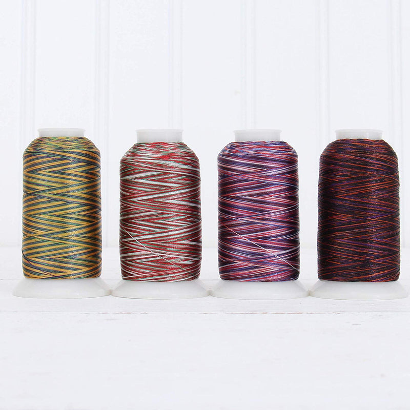 Variegated MultiColor Polyester Embroidery Thread Set - 4 Holiday Colors - Threadart.com