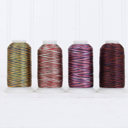 Variegated MultiColor Polyester Embroidery Thread Set - 4 Holiday Colors - Threadart.com