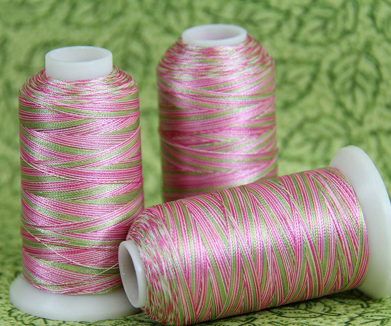 Variegated Multicolor Polyester Embroidery Thread Set - 4 Pastel Shades - Threadart.com