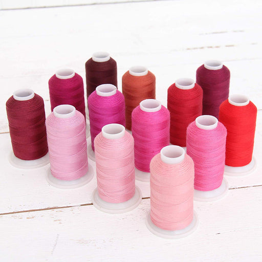 Sewing Thread 13 Cone Red/Pink Shades Set - Color Builder - Threadart.com