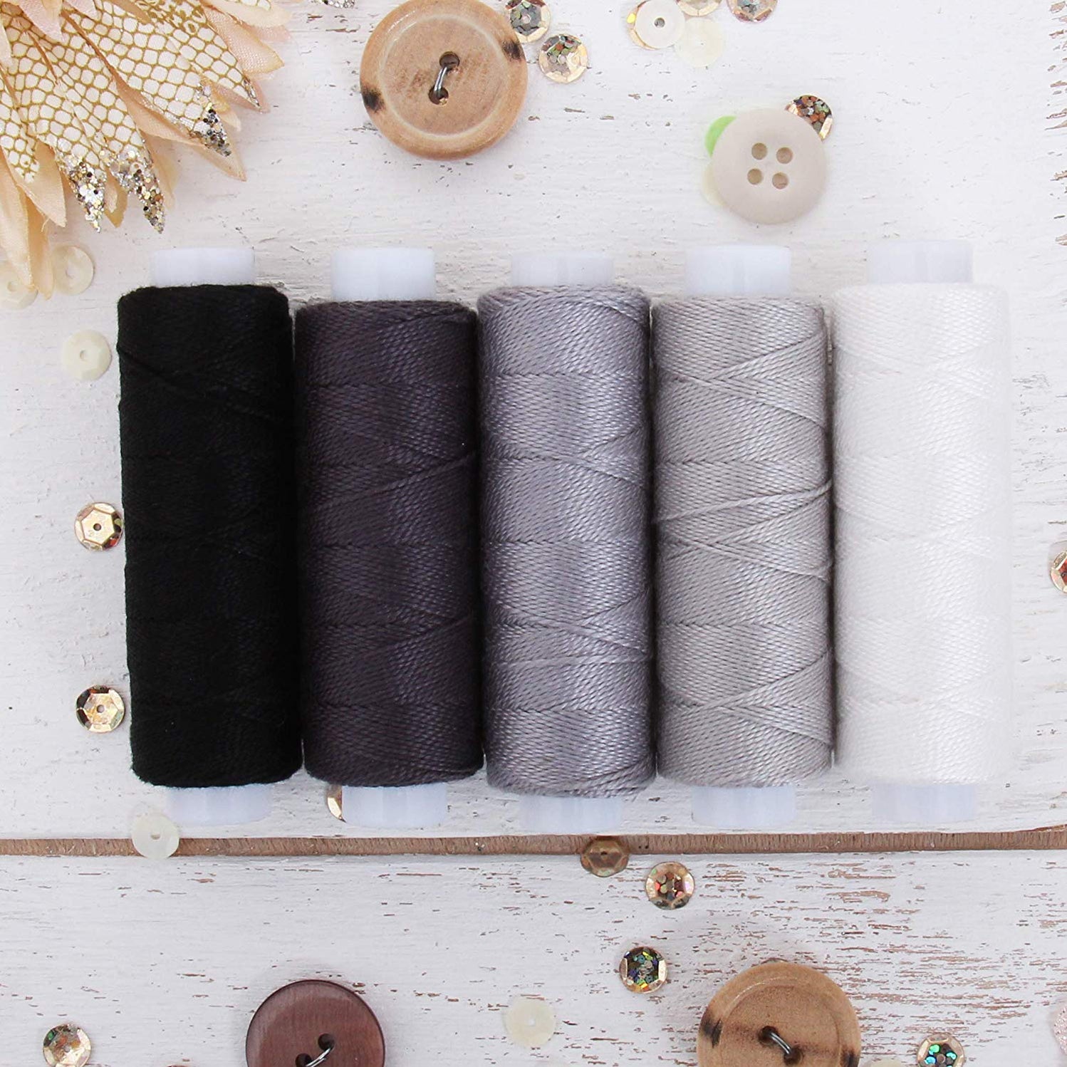 Pearl Cotton Thread Set Grey Shades 5 Colors — Threadart.com